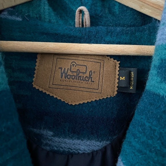 Vintage Woolrich Size Womens Medium Aztec Print Wool Chore Coat Shawl Collar - Picture 4 of 11